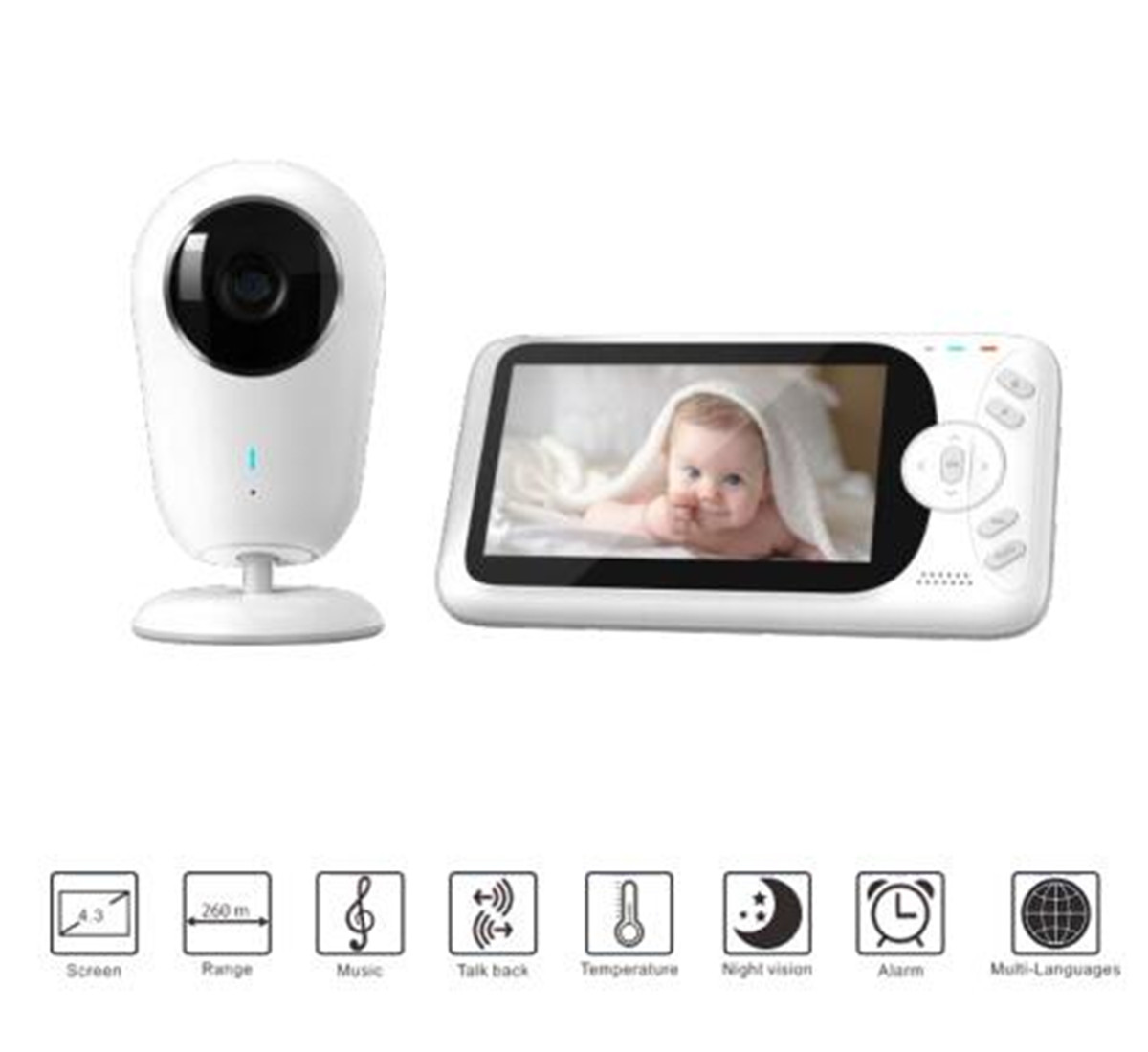 Wireless Baby Monitor - 4.3 インチ 1080P フル HD ワイヤレスベビーモニター