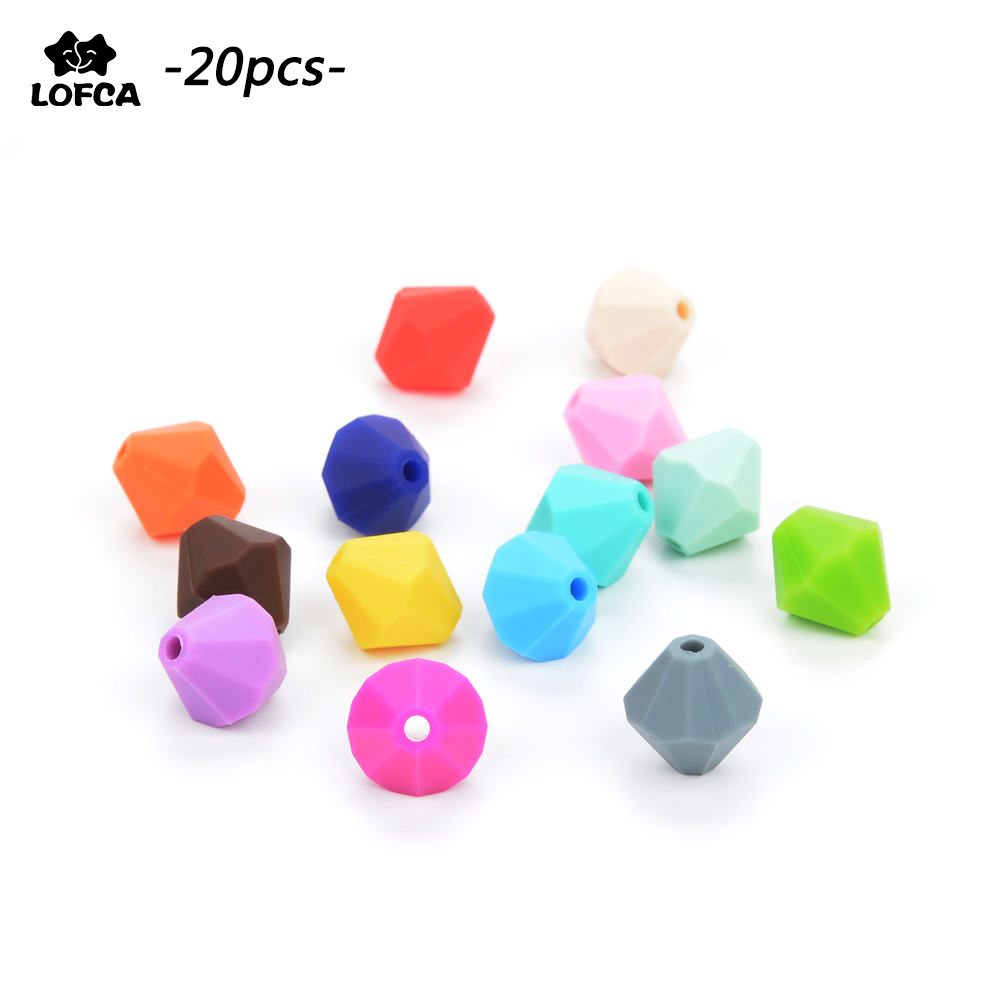 Baby Products Wholesale - Lofca-赤ちゃんの歯が生えるリング,卸売り,20ピース/ロットシリコーンビーズ,bpaフリー,ネックレス,ダイヤモンド,歯が生える,緩い,チュアブル,授乳用ギフト