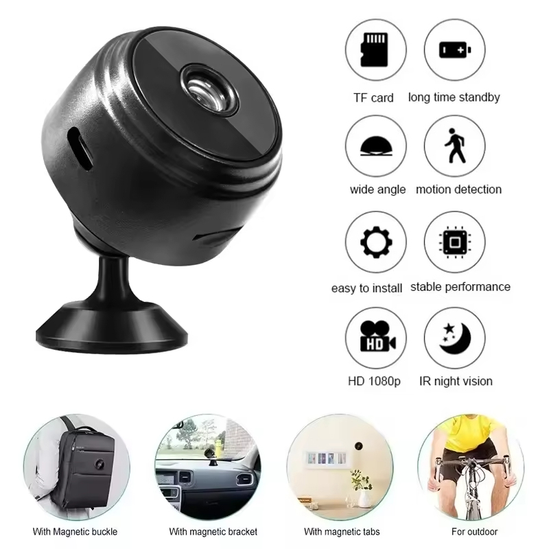 Wireless Baby Monitor - A9 ミニ WiFi HD 1080P セキュリティカメラワイヤレス監視保護リモートモニター監視ビデオカメラ幼児ペット家庭用