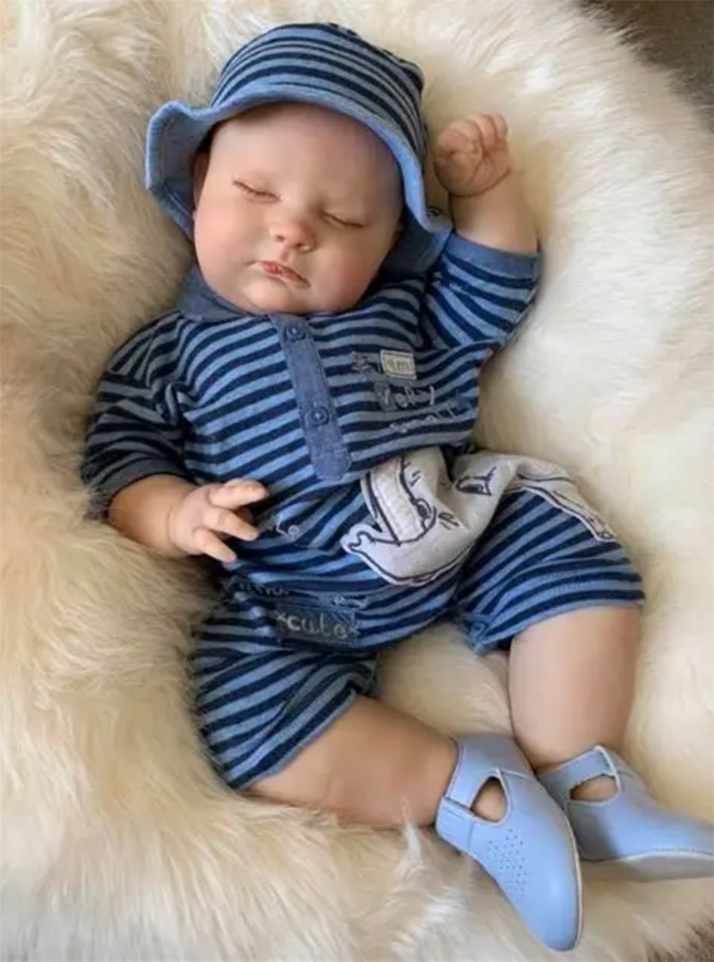 Baby Products Kit For Newborn - 20インチのジョセフ・リボーンドールキット、ブラウンの植毛が施された塗装済みの新生児人形パーツ、未完成のDIYクラフトキット