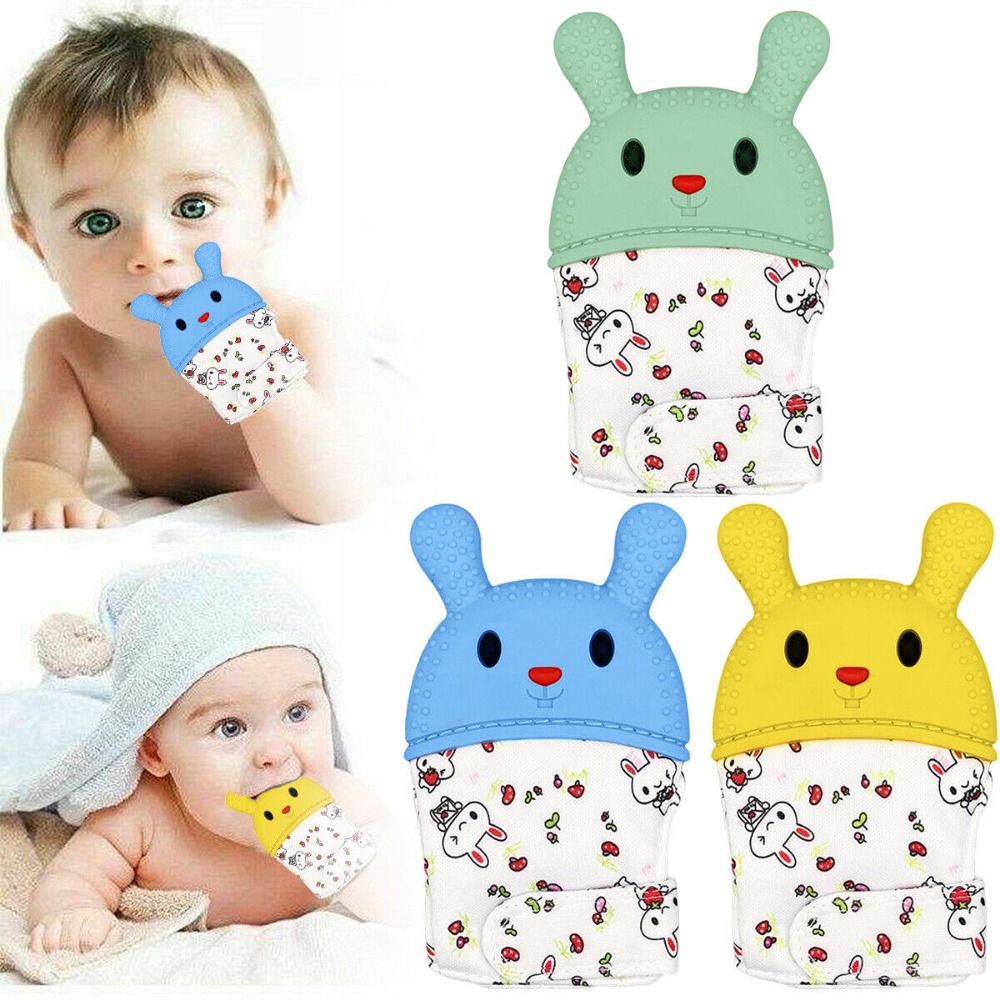 Teething Mitten Baby - かわいい食品グレードのシリコーンベビーおしゃぶり授乳用品新生児用噛むことができる歯が生えるグローブマッサージミトンベビー