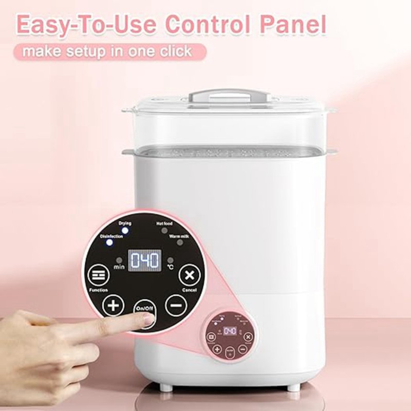 Baby Bottle Sterilizer - M04K 電気スチーム哺乳瓶滅菌器兼乾燥機、5-in-1 大容量 2 層コンパクトデザイン US