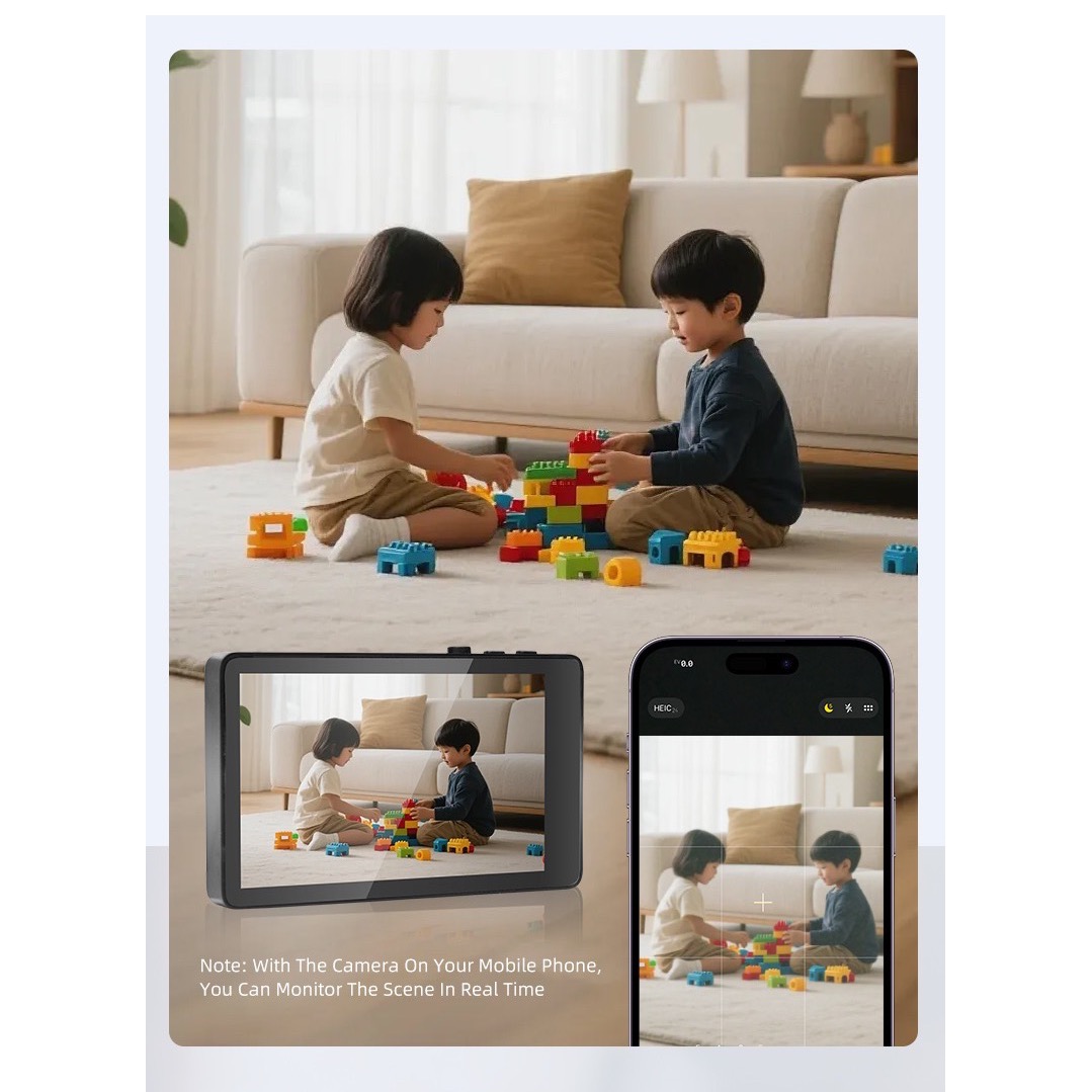 Wireless Baby Monitor - セルフィーモニター ワイヤレス磁気吸着式スクリーン ベビーフォン用 リアカメラ写真撮影 Vlog ライブストリーム