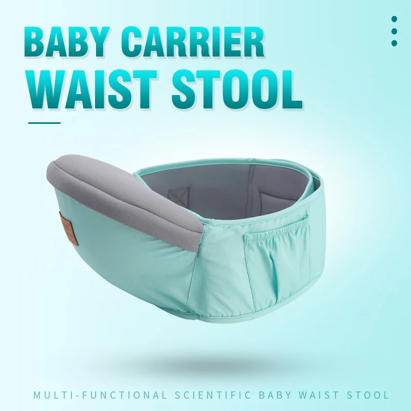 Ergonomic Baby Carrier - ベビーヒップシート人間工学に基づいたスツール、幅広ウエストバンドとサイドポケット付き幼児用ヒップシート、軽量新生児用ホルダー、家庭旅行や散歩に最適