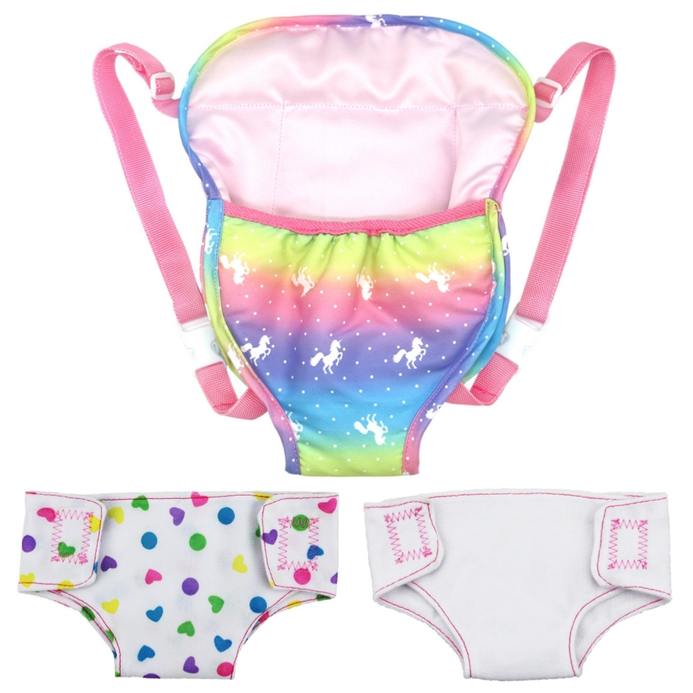 Baby Products Carry Bag - 2 個人形おむつ下着とバックパックストラップセット 18 インチベビードール人形アウトゴーキャリーバッグ 43 センチメートル